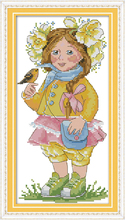 Spring girl cross stitch kit aida 14ct 11ct count print canvas cross stitches   needlework embroidery DIY handmade 2024 - buy cheap