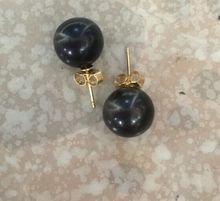 Impresionante de 10-11mm ronda tahitiano aretes con perlas negras 14/ k 2024 - compra barato