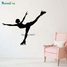 Figure Skating Silhouette Wall Stickers Girls Ice Skater Dance Home Decor Wall Decals Vinyl Art Sticker CL275 2024 - buy cheap