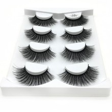 4pairs 100% Real Mink Eyelashes 3D Natural False Eyelashes 3d Mink Lashes Soft Eyelash Extension Makeup Kit Cilios 2024 - buy cheap