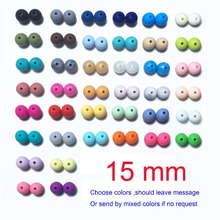 DIY Beads 15MM Loose Silicone teething beads 10pc Silicone Teething Beads Food Grade Nursing Chewing Round Teether Silicone Bead 2024 - buy cheap