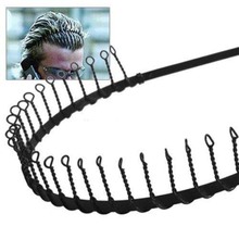 Banda deportiva para hombre y mujer, banda de aro pelo ondulado negro Unisex, pasador, diadema, Accesorios para peinados 2024 - compra barato