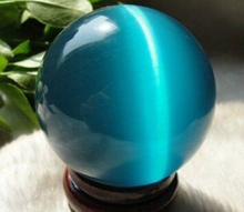 SCY WW 06226 ASIAN QUARTZ AZUL CAT EYE BOLA de CRISTAL ESFERA 40 MM + SUPORTE 2024 - compre barato