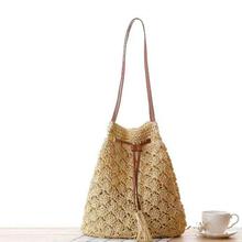 Casual Single Shoulder Beach Bag Cross-Body Crochet Bags Straw Hand Woven Women Handbag Tassel For Travel Outdoor Messenger Bag 2024 - buy cheap