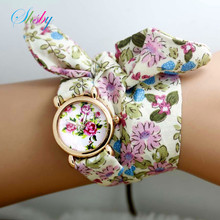 Shsby новый дизайн, женские наручные часы с цветочным рисунком, модные женские наручные часы, высококачественные часы из ткани, милые наручные часы для девочек, подарок 2024 - купить недорого