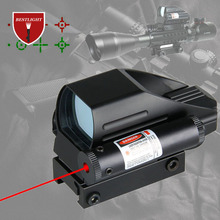 Тактический рефлекторный красный/зеленый лазерный прицел с 4 голографическими точками, прицел для пневматического ружья, охотничье крепление на рейку 20 мм 2024 - купить недорого