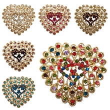 Mixed Colors Crystal Heart Brooch Pin Fashion Rhinestone Jewelry Women Wedding Pins Large Brooches For Women BRO45 2024 - buy cheap