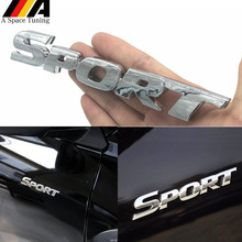 New 3D Chrome ABS Logo Car Sticker SPORT Emblem Badge Door Decal Auto Accessories for Toyota Highlander BMW Honda VW Kia Hyundai 2024 - купить недорого