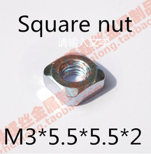 500pcs/lot Steel with zinc m3 thin Square Nut M3*5.5*5.5*2 2024 - buy cheap