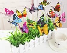 Free shipping,5pcs/lot,7cm Simulation butterfly double lancets butterfly gardening flower decoration butterfly magnet crafts 2024 - buy cheap