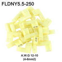 500PCS Crimp Terminals FLDNY5.5-250 Nylon Flag Female Terminal insulated flag 6.3 plug Right Angle Terminals 4-6mm 12-10AWG 2024 - buy cheap