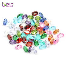 Crystal 12pcs/lot Oval Zircon Birthstones Floating Charms For Diy Fit For Locket Pendant LSFC479 2024 - buy cheap