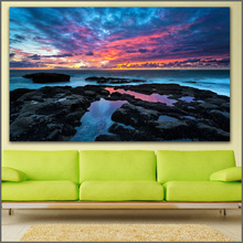 Impresión de gran tamaño para sala de estar y dormitorio, cuadro al óleo atardecer, capa, Costa, rocky coast, arte en lienzo, imágenes estampadas, Sin Marcos 2024 - compra barato