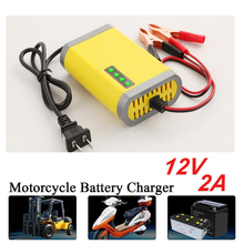 Cargador de batería inteligente para motocicleta y coche, pantalla LED completamente automática, 12V, 2A, acumuladores de GEL AGM de plomo y ácido 2024 - compra barato