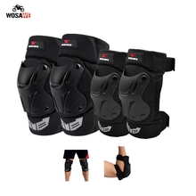 WOSAWE Motorcycle 4Pcs/Set Elbow & Knee Pads Moto Protection Motocross Protective Gear Protector Guards Sport Armor Kit PE Shell 2024 - buy cheap