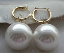 Pendientes de perlas de concha blanca redonda Natural de 20mm 2024 - compra barato