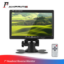 Amprime 7 "tft lcd a cores encosto de cabeça do carro estacionamento vista traseira monitor reverso com 2 entrada de vídeo 2 av para dvd vcd invertendo monitor 2024 - compre barato