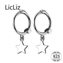 LicLiz New 925 Sterling Silver Simple Star Hoop Earring for Women with Drops Fashion White Gold Design Jewelry Gift LE0543 2024 - buy cheap