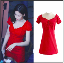 Seo Yea Ji-vestido rojo Retro holgado Harajuku para mujer, ropa de calle sexy, kpop coreano, Verano 2024 - compra barato