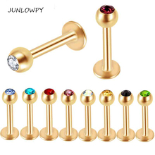 JUNLOPWY Surgical Steel Tragus Helix Bar Labret Lip Bar Rings Ear Stud Barbell Cartilage Piercing Body Jewelry 100pcs 10 Colors 2024 - buy cheap
