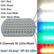 Cree XPE2 XP-E2 50LED s 5-канальный светодиодный эмиттер высокой мощности RGBWW красный зеленый синий белый смешанные цвета DIY светильник медная печатная плата 2024 - купить недорого