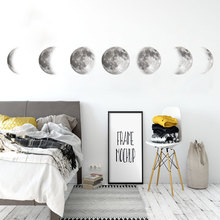 Pegatina 3D de fase lunar para pared, calcomanías creativas para pared de salón, arte, Mural, decoración de fondo, pegatinas de Luna 2024 - compra barato