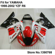 Carenagem kit para Yamaha YZF R6 98 99 00 01 peças de carroçaria carenagens set YZFR6 02 preto branco vermelho 1998 1999 2000 2001 2002 LV46 2024 - compre barato