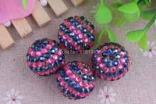 Kwoi vita Summer Color 20mm 100pcs/lot navy/rose color Chunky Resin Rhinestone Beads Ball for Kids Girls  Jewelry Making 2024 - buy cheap