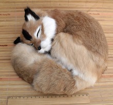 big simulation fox toy polyethylene & furs natural colour sleeping fox doll gift 27x12cm 2062 2024 - buy cheap