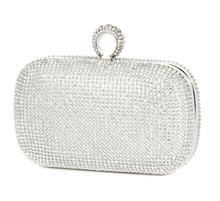 Bolsas femininas modernas para festa de casamento, bolsas encrustadas de diamantes com corrente de ombro, bolsa de mão prateada/dourada/preta 2024 - compre barato