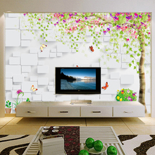 Papel tapiz de árbol con ladrillos en relieve 3D para pared, sala de estar moderno para revestimiento de pared, TV, sofá, decoración para el hogar 2024 - compra barato