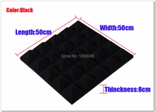 Black color 8cm Thickness acoustic Pyramid foam panel acustico acoustic panel studio foampanel acustico 12pcs size 50*50*8cm 2024 - buy cheap
