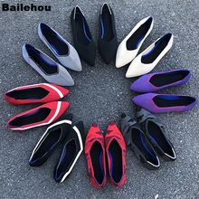 Bailehou Women Flats Shoes 2019 Spring Slip On Flat Loafers Pointed Toe Shallow Ballet Shoes Casual Soft Ballerina Female Mujer 2024 - buy cheap