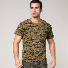 Camiseta de camuflaje de caza para hombres, camisa de manga corta de combate táctico del ejército, transpirable, militar, secado, Verano 2024 - compra barato