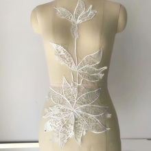 Vestido de noiva com aplique para folha de bordo, acessório de noiva com corpete bordado em marfim para casamento, 1 peça 2024 - compre barato