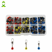 JSM 100pcs Big Style Plastic Head Fishing Swivel With Interlock Snap Space Bean Saltwater Fishing Swivels Connector Set With Box 2024 - buy cheap