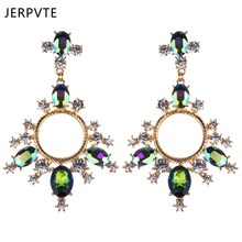 JERPVTE Bohemian Multicolor Fashion Special Design Shiny Stone Statement Earrings For Women Wholesale Maxi Luxury Jewelry 2024 - buy cheap