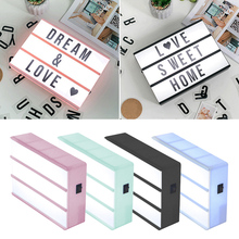 A4/A6 Size LED Combination Night Light Box Lamp 96DIY Black Letters Cards AA Battery Cinema Lightbox USB/Battery Powered Letters 2024 - купить недорого