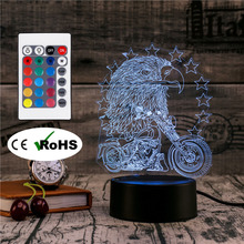 3D Led Novety Lighting Creative Gift Night Light Table Lamp Eagle Motorcycle Led Home Corridor Hotel Party Atmosphere Lights 2024 - buy cheap