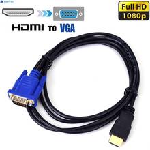 1,8 м HDMI к VGA кабель HD 1080P HDMI папа к VGA Мужской видео конвертер адаптер для ПК ноутбука r20 2024 - купить недорого