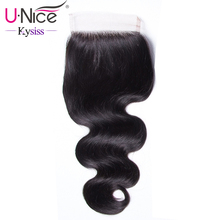 UNice Hair 8A Kysiss Virgin Series Brazilian Body Wave Lace Closure 100% Human Hair Lace Closure 10"-20" 120% Density Swiss Lace 2024 - buy cheap