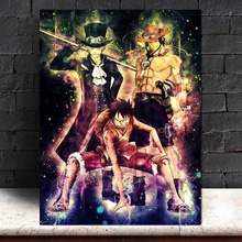 Modular Prints Pictures Home Decor 1 Pcs One Piece Luffy Ace Sabo Anime Paintings Office Canvas Poster Wall Artwork Frame 2024 - buy cheap