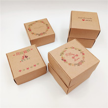 Caixa de presente artesanal artesanal de papel kraft, caixa de sabão 50 pol. para embalar joias, artesanato, caixas de papel de armazenamento artesanal 2024 - compre barato