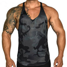 2019 New Mens Gym Vest Racerback Bodybuilding Muscle Camo Camouflage Stringer Plain Tank Top Fitness Singlet Tops 2024 - buy cheap