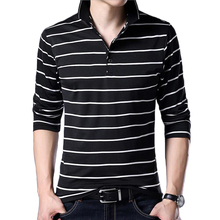 Tee Shirt Homme Men Casual New Fashion Korean Striped T-shirt Mens Streetwear Slim Fit Breathable Cotton Tshirt Tops Shirts 2024 - buy cheap
