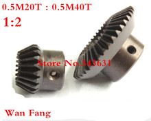 2PCS 1M  1:2 Bevel Gear  1 Mod M=1 Modulus Ratio 1:2 Bore Steel  Right Angle Transmission parts machine parts DIY 2024 - buy cheap