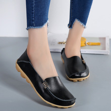 Plus Size Fashion Genuine Leather Women Flats Shoes Female Casual Flat Women Loafers 18 Color Moccasin Non-slip Women's Shoes 2024 - buy cheap