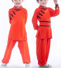 unisex kids girls Kung fu martial arts uniforms taiji suit tai chi clothing children wushu suits blue/red 2024 - buy cheap