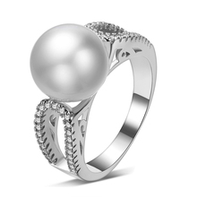 New arrival fashion CZ zircon Shell pearl 925 sterling silver ladies`wedding rings jewelry gift for women ring 2024 - buy cheap