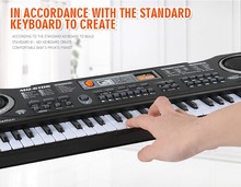 Цифровая Музыкальная электронная клавиатура JEYKAY, 61 клавиша, электрическое пианино, подарок для детей, вилка стандарта США с микрофоном 2024 - купить недорого